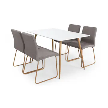 Matgrupp Basic Home Pontus Rektangulärt Matbord 120 cm med 4 Trude Matstol