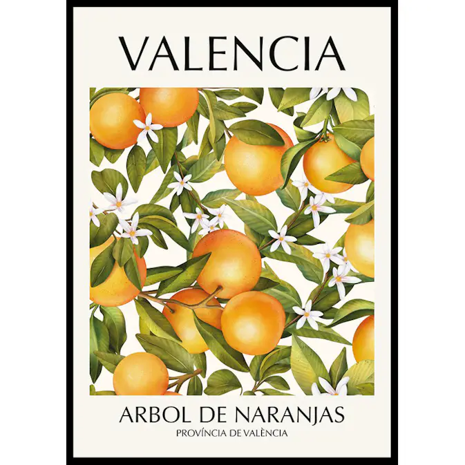 Poster Gallerix Valencia Arbol De Naranjas