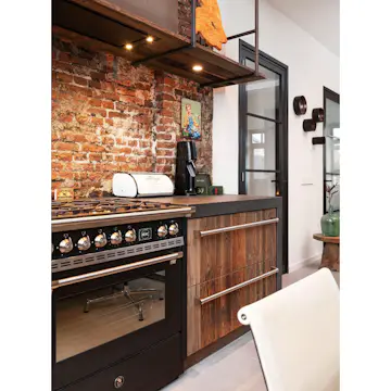 Gasolspis Steel Ascot Combi-Steam 90 cm Nero Brass med BBQ och ångfunktion