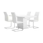 Matgrupp Concept 55 Ratliff Rektangulärt Matbord 180-220 cm Förlängningsbart med 4 Sorado Matstol