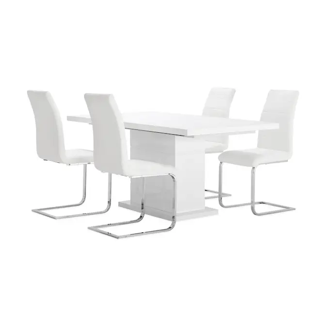 Matgrupp Concept 55 Ratliff Rektangulärt Matbord 180-220 cm Förlängningsbart med 4 Sorado Matstol