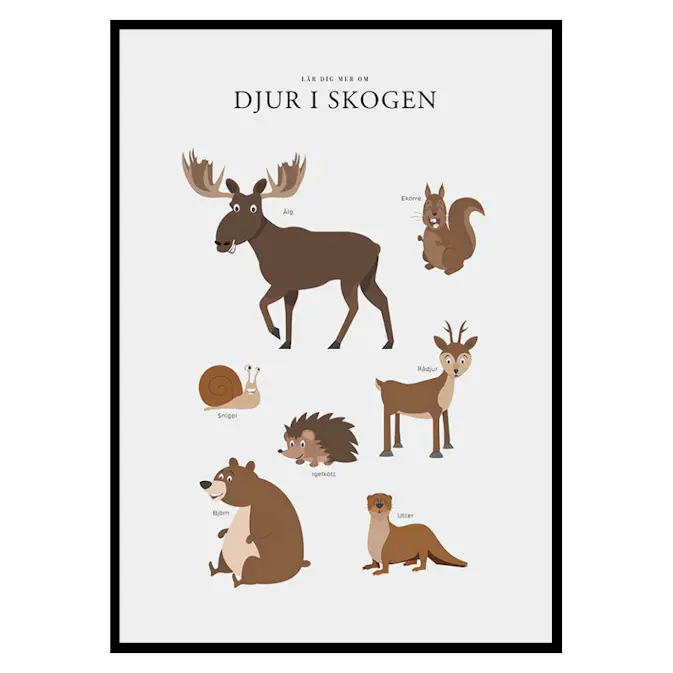 Poster Gallerix Djur I Skogen