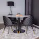 Matgrupp Venture Home Razzia med 4 Velvet stolar Skinn