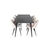 Matgrupp Basic Home Balisa Rektangulärt Matbord 180 cm med 6 Valeri Matstol