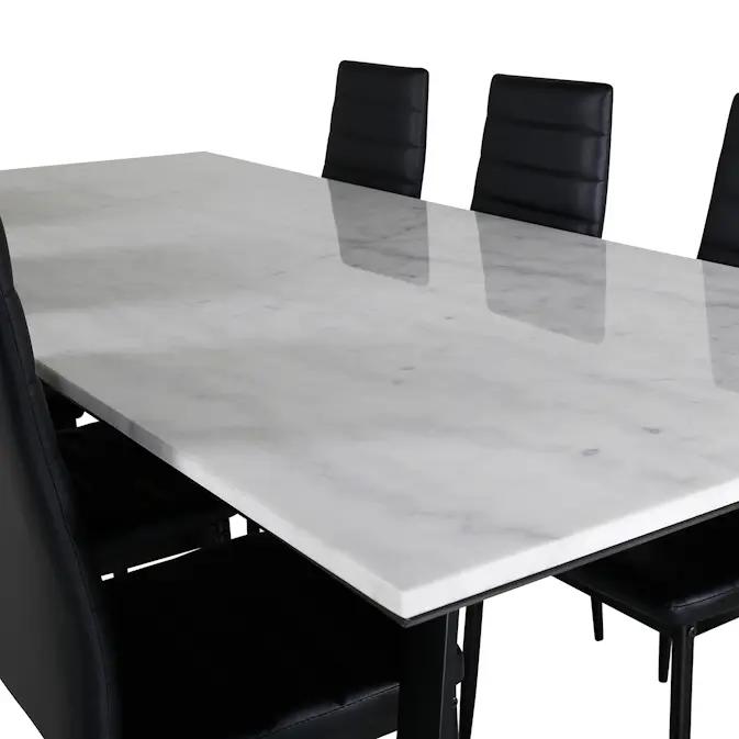 Matgrupp Venture Home Estelle med 6 Sly Stolar Konstläder