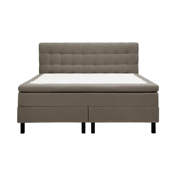 Kontinentalsäng Bedly Hilton Komplett Sängpaket 160x200 cm med Rutad Sänggavel i teddy