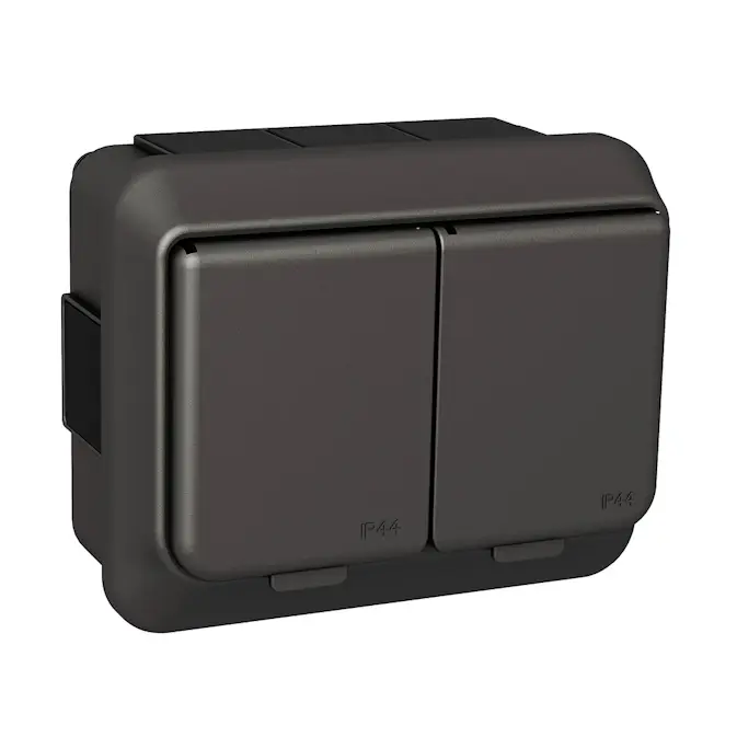 Vägguttag Schneider Electric Exxact Utanpåliggande