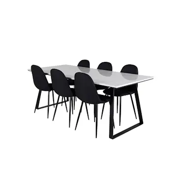 Matgrupp Venture Home Estelle med 6 Pobbie Stolar PolyEstelletyg