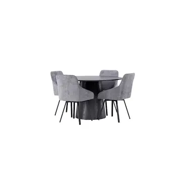 Matgrupp Venture Home Lanzo Ø120 cm med 4 st Rosie stolar