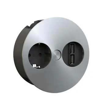 Vägguttag Beslag Design Twist 230V + 2xUSB