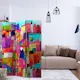Rumsavdelare Skärmvägg Arkiio Rainbow-Hued Town 135x172 cm