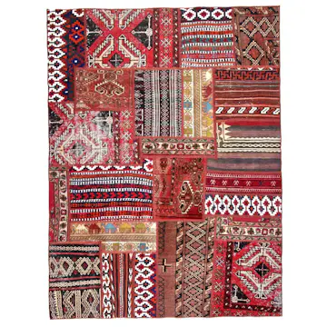 Persisk Patchworkmatta Arkiio Kelim Flerfärgad 148x200