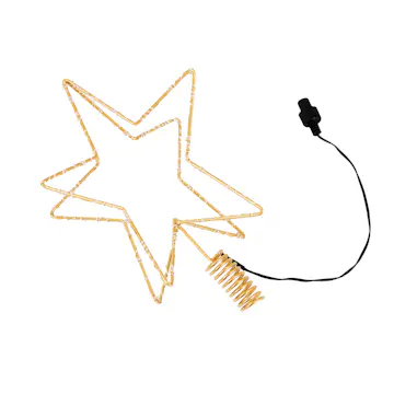 3D-stjärna Nordic Winter Med Ljus och Kontakt för Julgran 32x25x25 cm