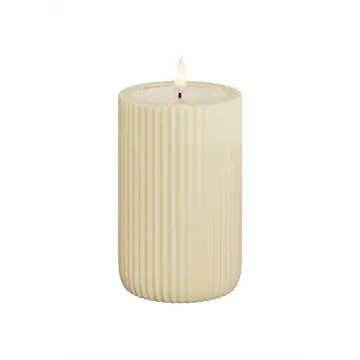 LED-Blockljus UNIQUE Candles Stripe 8x12,5 cm