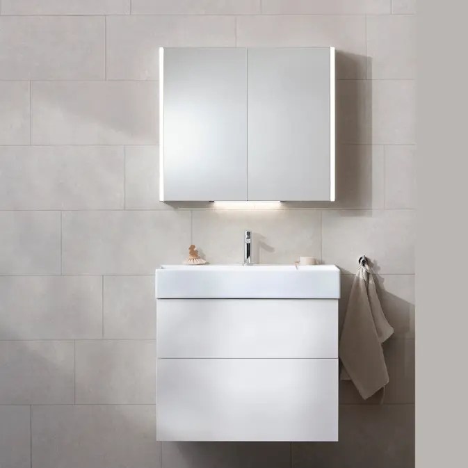 Möbelpaket Miller Badrum New York med Bloc Tvättställ och Spegelskåp