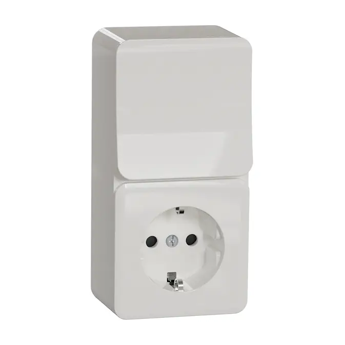 Vägguttag Schneider Electric Exxact Trapp/1-pol