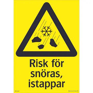 Skylt Systemtext Risk För Snöras Plast