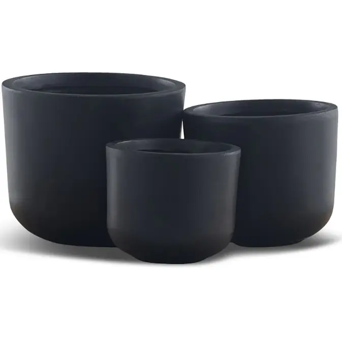 Kruka Lyfco Rund Svart 3-pack