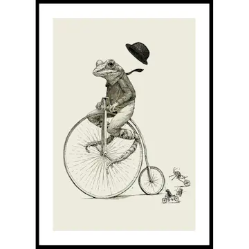 Poster Gallerix Frog On A Bicycle