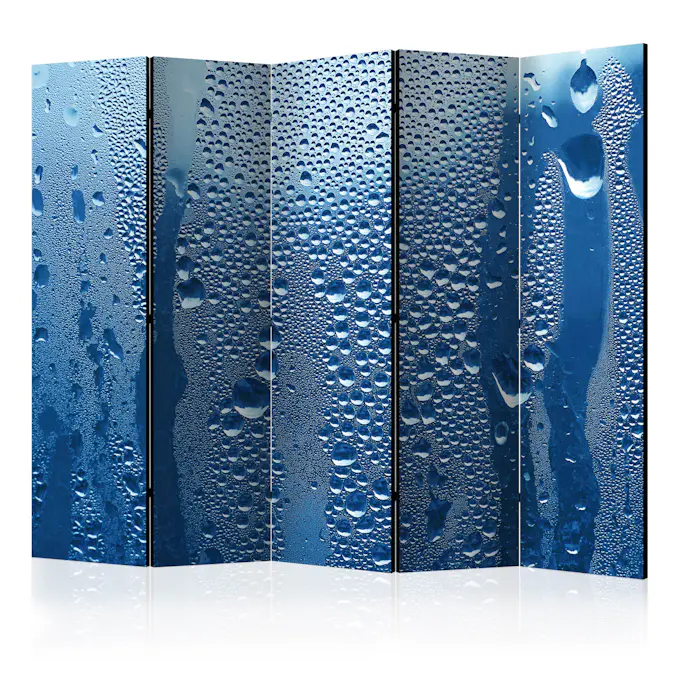 Rumsavdelare Skärmvägg Arkiio Water Drops on Blue Glass II 225x172 cm