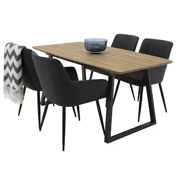 Matgrupp Venture Home Ina2 med 4 Corina Stolar Konstläder