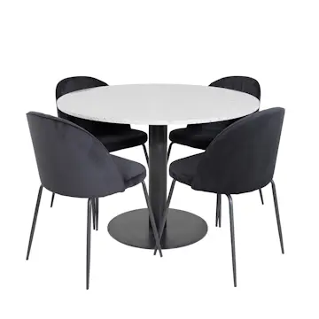 Matgrupp Venture Home Roxanna med 4 Wrigley Stolar Runt