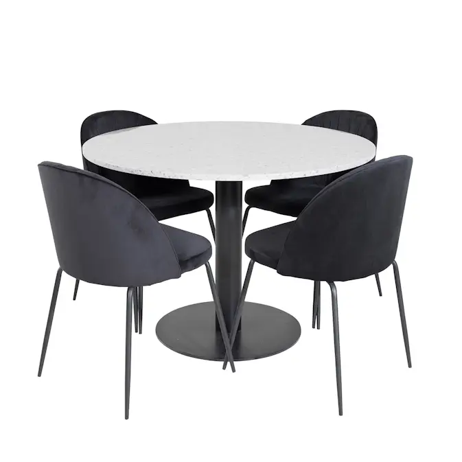 Matgrupp Venture Home Roxanna med 4 Wrigley Stolar Runt