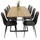 Matgrupp Venture Home Ina med 8 Pobbie Stolar Svart