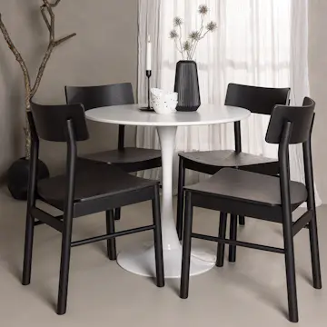 Matgrupp Venture Home Hamden Ø80 cm med 4 Montros stolar