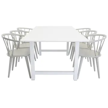 Matgrupp Venture Home Clara med 6 Brum Stolar Ljusgrå