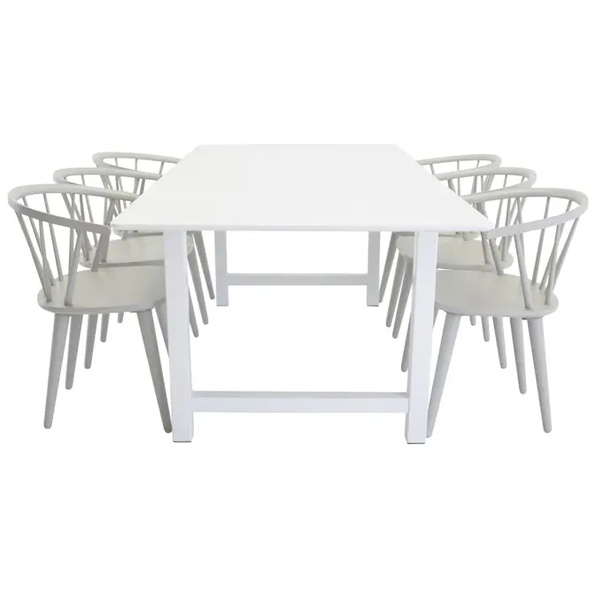 Matgrupp Venture Home Clara med 6 Brum Stolar Ljusgrå