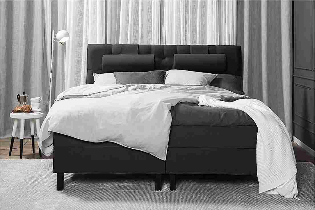 Välja ny säng - kontinentalsang-bedly-sangpaket-lucky-diamant-160x200-svart-skum