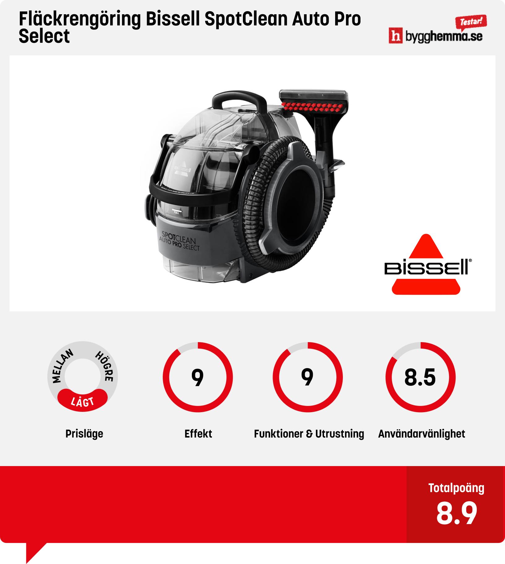 Textilvårdsmaskin bäst i test - Fläckrengöring Bissell SpotClean Auto Pro Select