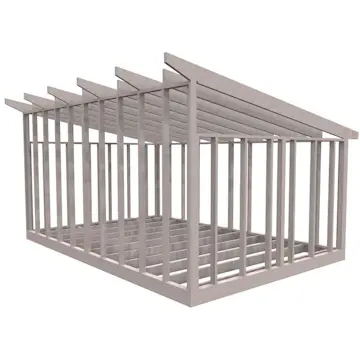 Attefallsstomme Byggstommar 10 grader 6000x3940 mm Vägghöjd: 2150-2800 mm Färdiga Sektioner