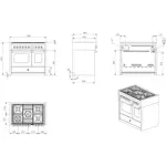 Gasolspis Steel Genesi Combi-Steam 100cm Rostfri med Två Ugnar