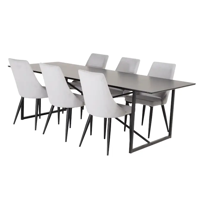 Matgrupp Venture Home Palaba med 6 Laura Stolar Svart