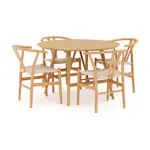 Matgrupp Bark Jerup Runt Matbord 120 cm med 4 Dastoori Matstol