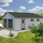 Dubbelgarage Palmako Andre 49,1 m² Byggsats i Obehandlat Trä med Sadeltak