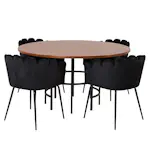 Matgrupp furniture/fashion Copenhagen med 4 Svarta Limhamn Stolar