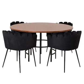 Matgrupp furniture/fashion Copenhagen med 4 Svarta Limhamn Stolar