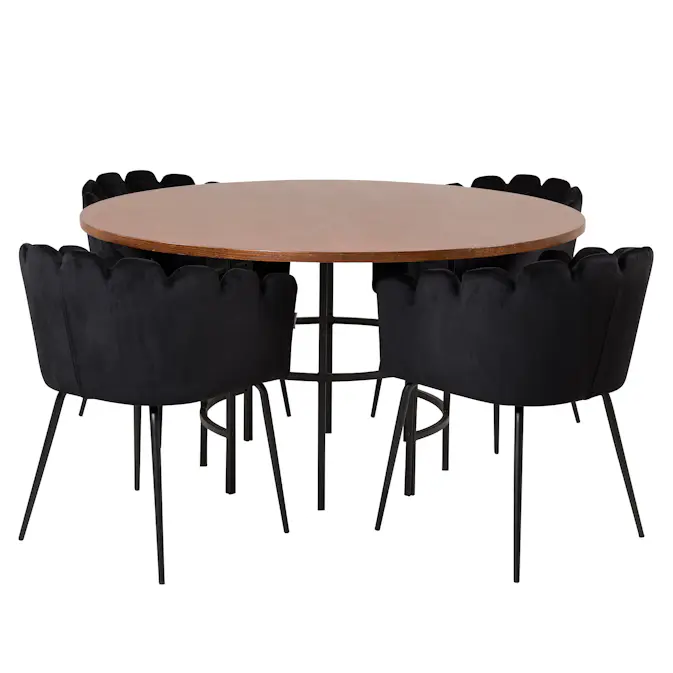 Matgrupp furniture/fashion Copenhagen med 4 Svarta Limhamn Stolar