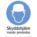 Skylt Systemtext Skyddshjälm 210x297 mm Plast