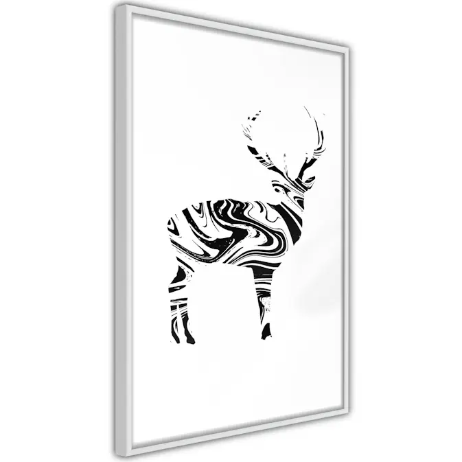 Poster Artgeist Affisch Black and White Deer
