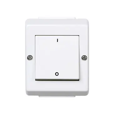 Strömbrytare Elko 2-Pol IP55 Med tryckknappsomkopplare RS Renvit