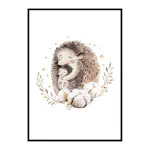 Poster Gallerix Watercolor Hedgehog Family