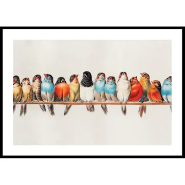 Poster Gallerix Birds In A Row Landscape
