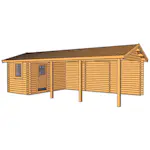 Carport Baseco Grannäs 31 m² med Förråd & Sadeltak