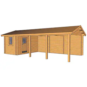 Carport Baseco Grannäs 31 m² med Förråd & Sadeltak