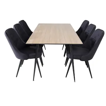 Matgrupp Venture Home Silvia med 6 Vera Stolar Polyestertyg