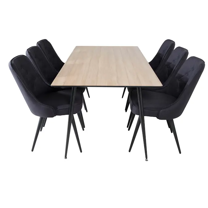 Matgrupp Venture Home Silvia med 6 Vera Stolar Polyestertyg